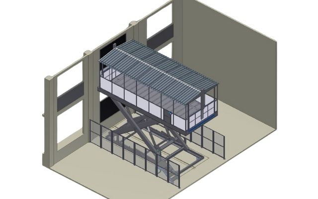 Mesa elevadora para descarga de animales